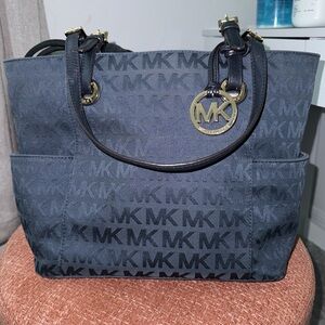 Michael Kors navy blue tote bag